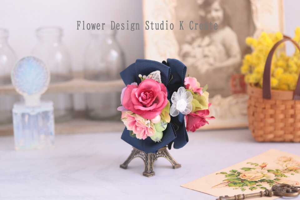 卒業式・入学式髪飾り フリージア-Freesia-＜ブラック＞艶やかで大人モードな輝き