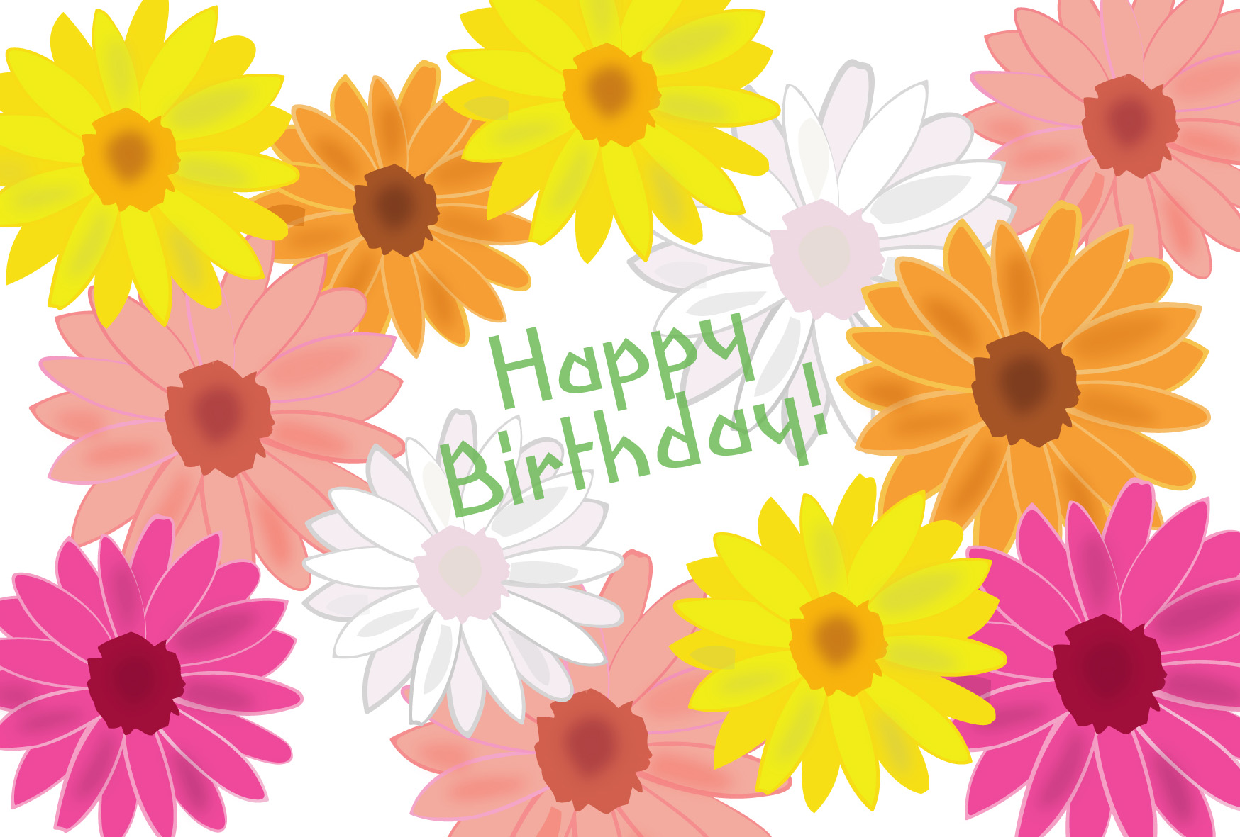 バースデーカード無料デザインテンプレート ハートプリントわんパグ