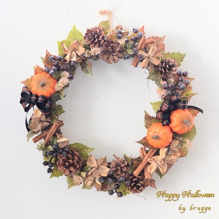 100均材料でハロウィンリースを手作りしよう♪ 作り方や参考例あり ダイソーやセリアだけで材料はそろう！雪見日和