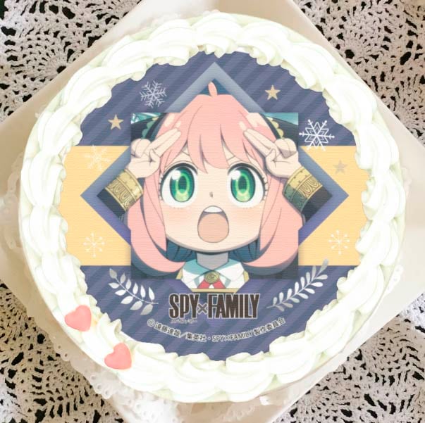 いくぼ菓子店アーニャ人気です♪ お気に入りのキャラクターで誕生日祝いはいかがですか？ オリジナルケーキキャラクターケーキ オーダーケーキキャラケーキ漫画 spyfamily スパイファミリー アーニャチョコレートケーキ イラスト アニメ 沖縄 いくぼ菓子店