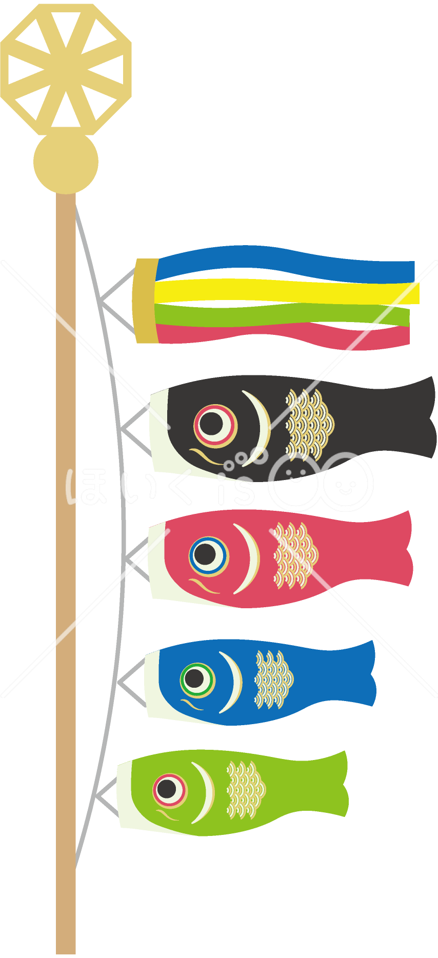 鯉のぼり 彩風 ２ｍ吹き流し ２ｍ黒鯉 1.5ｍ赤鯉 鯉のぼり彩風2m