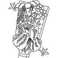 お正月の遊び」の塗り絵 - ぬりえやさんドットコム