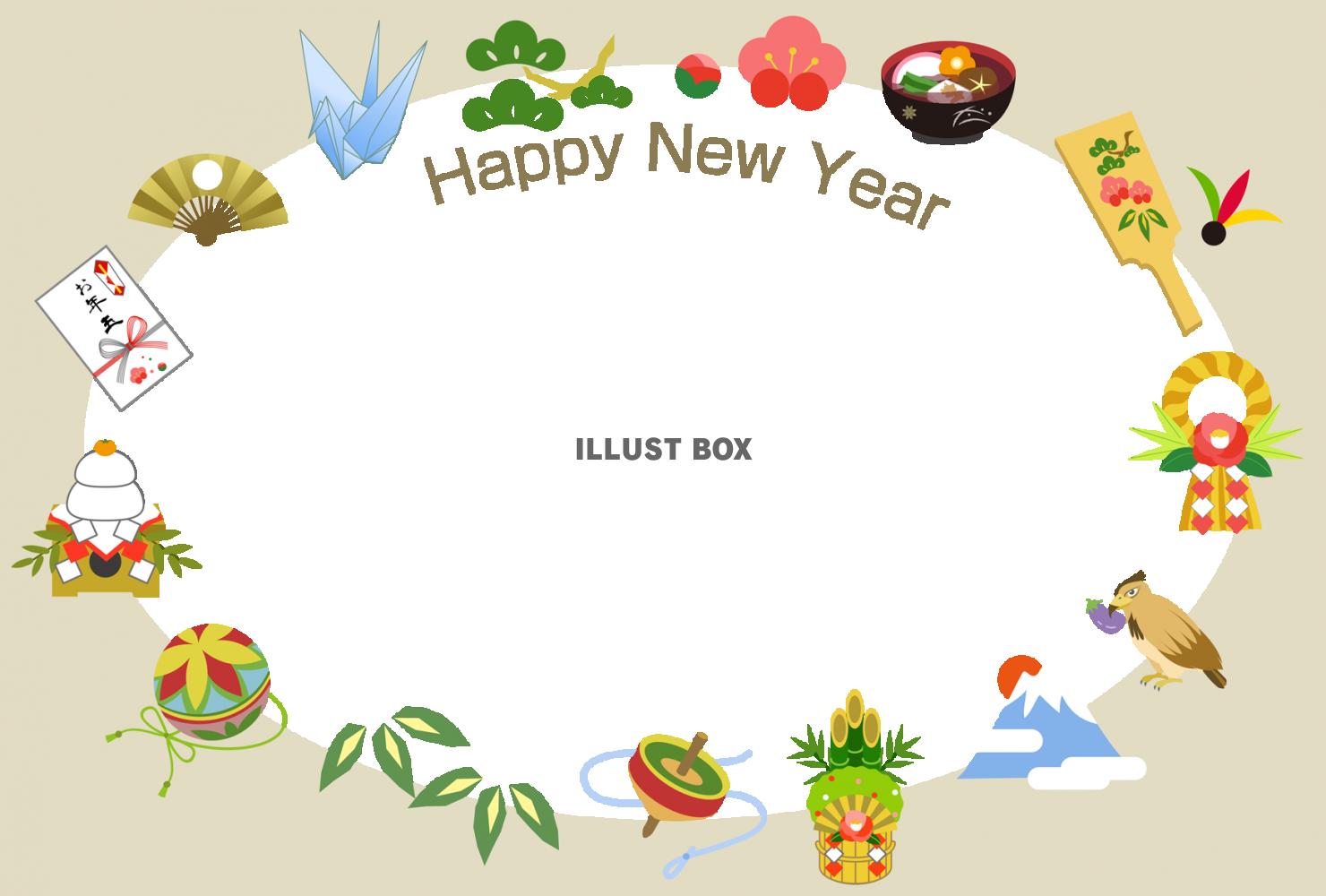 冬フレーム背景素材： 1月 お正月に使いたい市松模様柄のおしゃれなテンプレート素材です。無料テンプレートTemplateBox