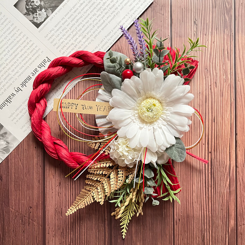 FLABEL 正月飾り 玄関 ドア おしゃれ しめ縄 しめ飾り しめ縄飾り モダン お正月飾り 慶び スワッグ お正月 リース 胡蝶蘭 :FLABEL - 通販 - Yahoo!ショッピング