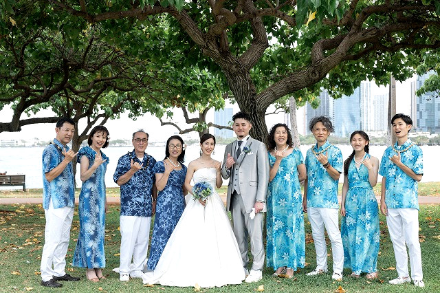 ハワイ結婚式 ムームー&アロハ ペアセット XL M Hauoli Mahalo ハウオリマハロ海外