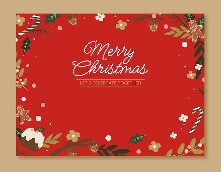 クリスマスカードのテンプレート～無料のフリーイラスト素材集