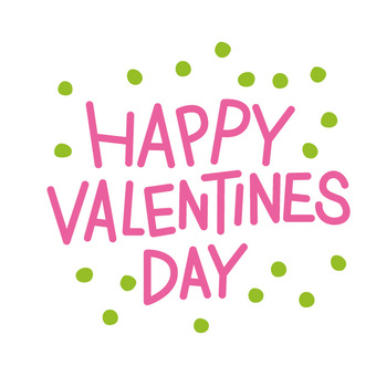 バレンタインの筆記体文字とフレーム：イラスト無料