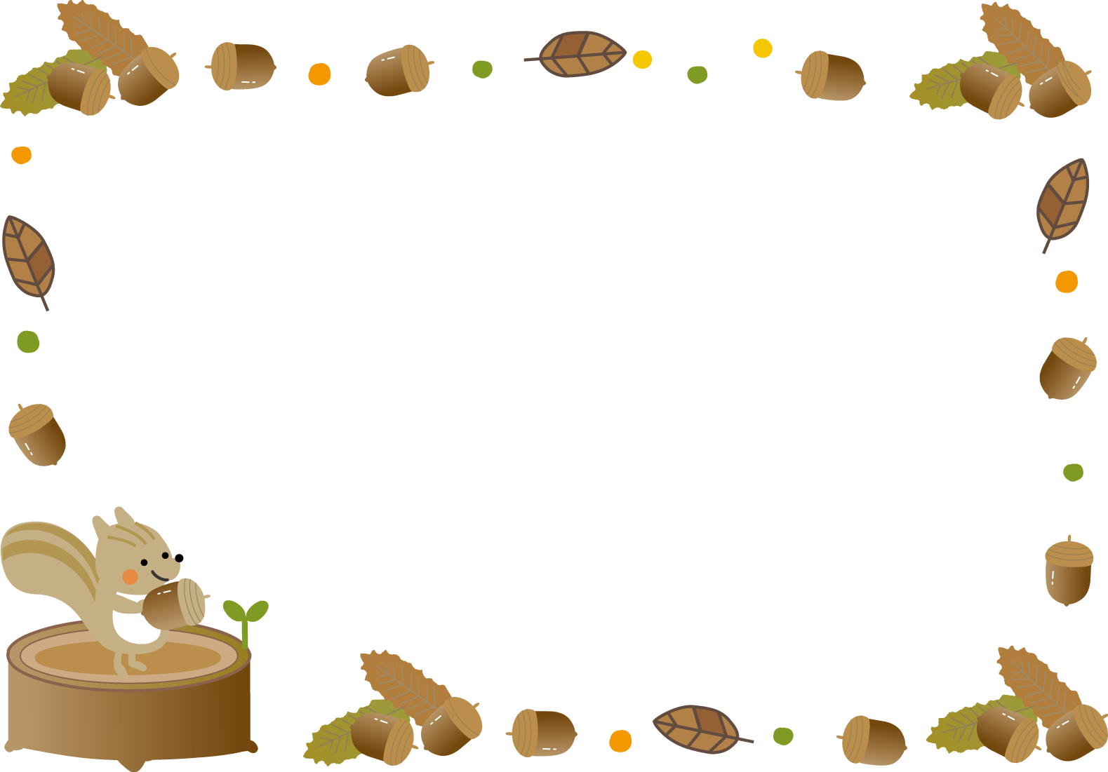 秋のイラストフレーム素材が無料！イラストボックス