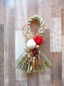 水引リース おしゃれ オシャレ 水引き お年賀 玄関飾り 正月飾り 玄関 正月 お正月 花 飾り 置物 インテリア 年末年始 ギフト 贈り物 新年水引 室内 ドア 玄関ドア リース 迎春 牡丹 松無垢テーブル Wooden JAPAN 匠一松