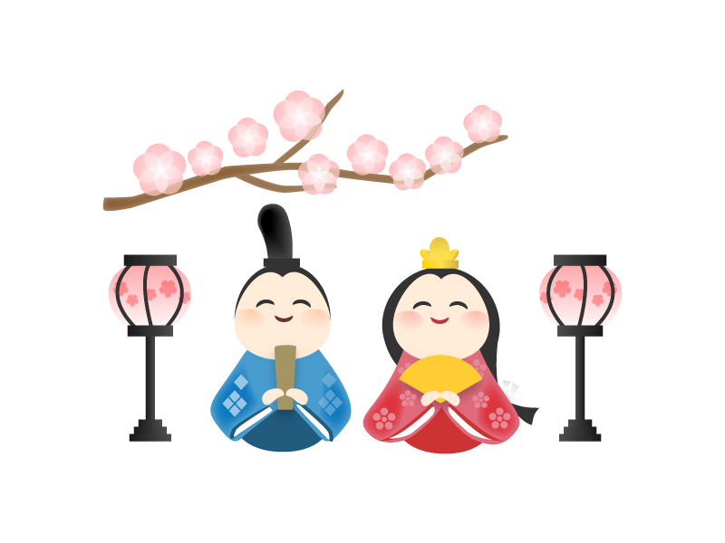 かわいい雛人形：イラスト無料