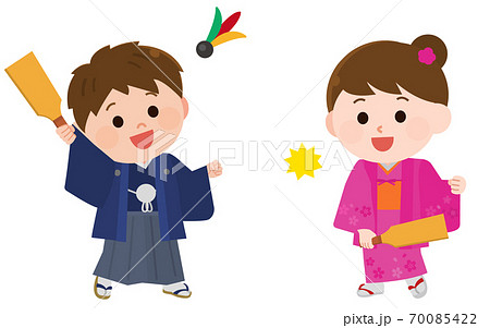 正月遊びイラストなら、小学校・幼稚園向け・保育園向けのかわいい無料イラストお試しフリー素材 カット がいっぱいの安心サイトへどうぞ