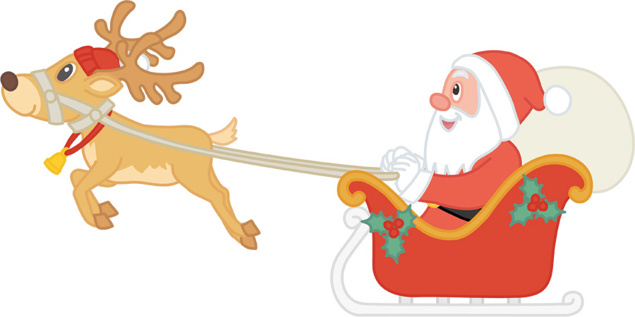 トナカイが曳くそりに乗ったサンタクロース イラスト素材4682117- フォトライブラリ