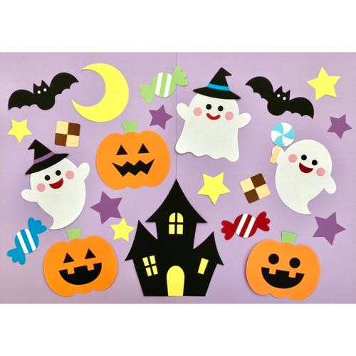 10月の壁面装飾「ハロウィン」－型紙で簡単に製作できるかわいい手作り飾り カボチャ・コウモリ・おばけ