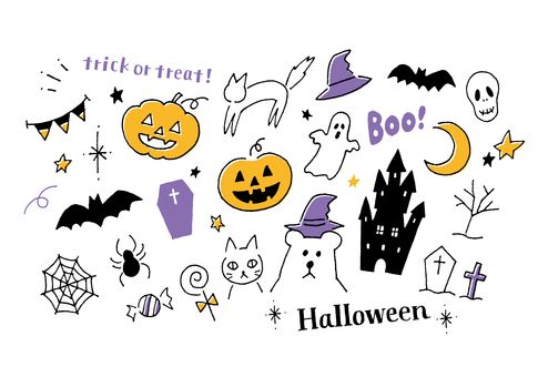 ハロウィン 手書き風 ♪ かわいいカボチャの フリー イラスト商用フリー 無料 のイラスト素材なら「イラストマンション」