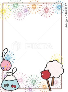 フリーイラスト七夕飾りと水玉の飾り枠パブリックドメインQ：著作権フリー画像素材集