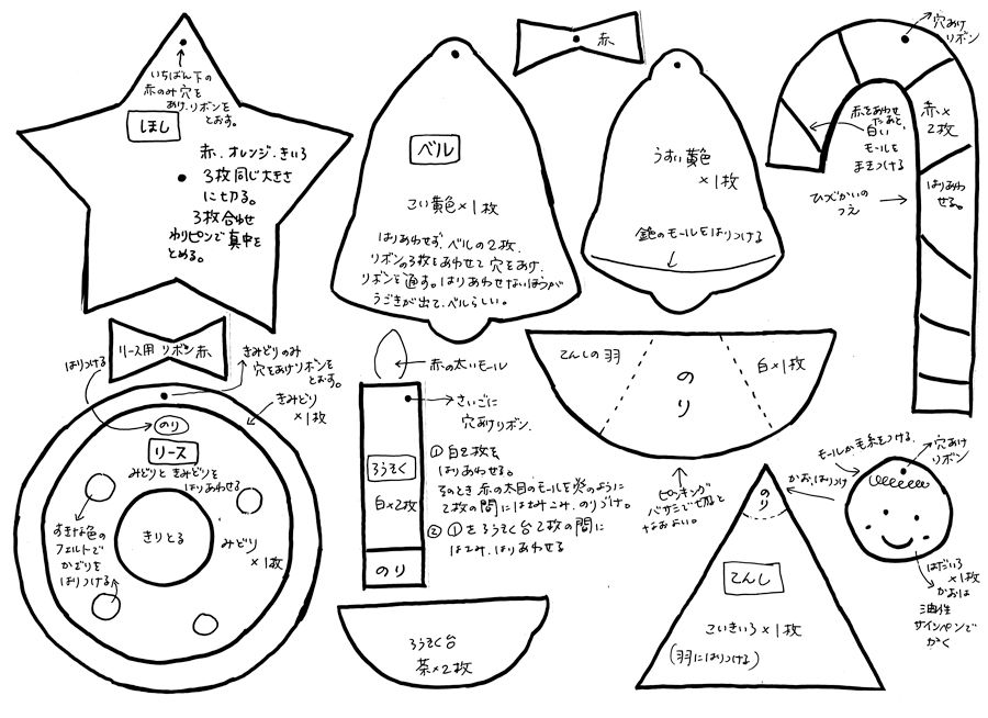 壁面飾り型紙 フリーで使えるクリスマスの壁面飾り型紙です☆イラストレーターとまこのひとりごと