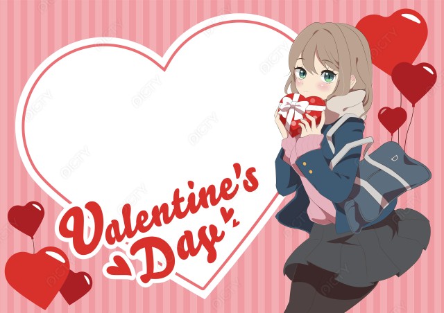 フリーイラスト6種類のバレンタインチョコを渡す女の子のセットでアハ体験GAHAG著作権フリー写真・イラスト素材集 - GAHAG著作権フリー写真・イラスト素材集