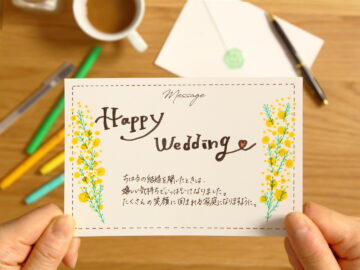 結婚祝いメッセージカードの手書きアイデア