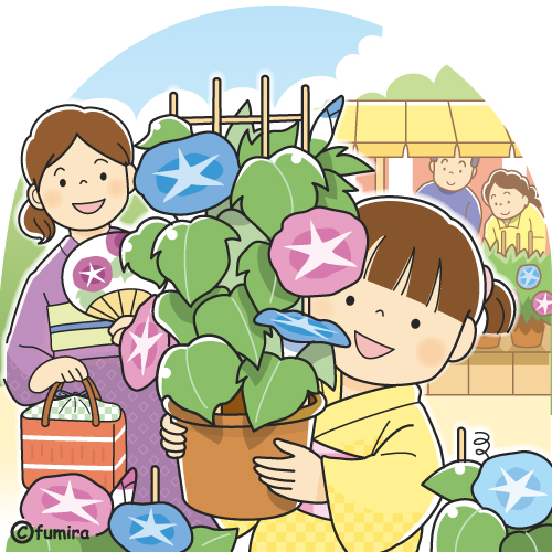 入谷朝顔祭り 鮮やかな夏の風景、東京の入谷で朝顔祭りが再び