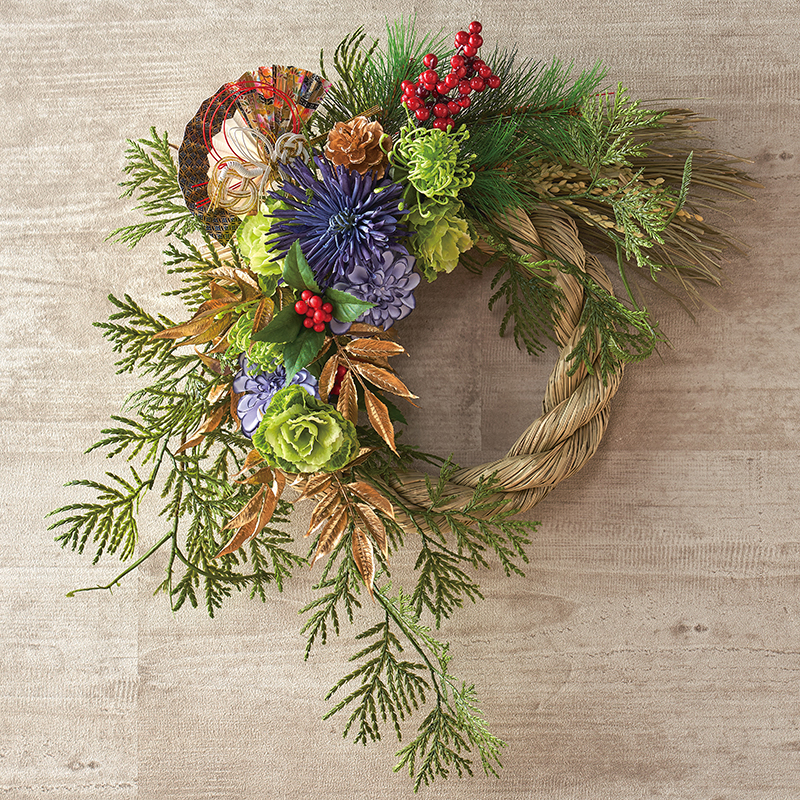 水引をリメイクしてお正月用リースを作りましたaekana