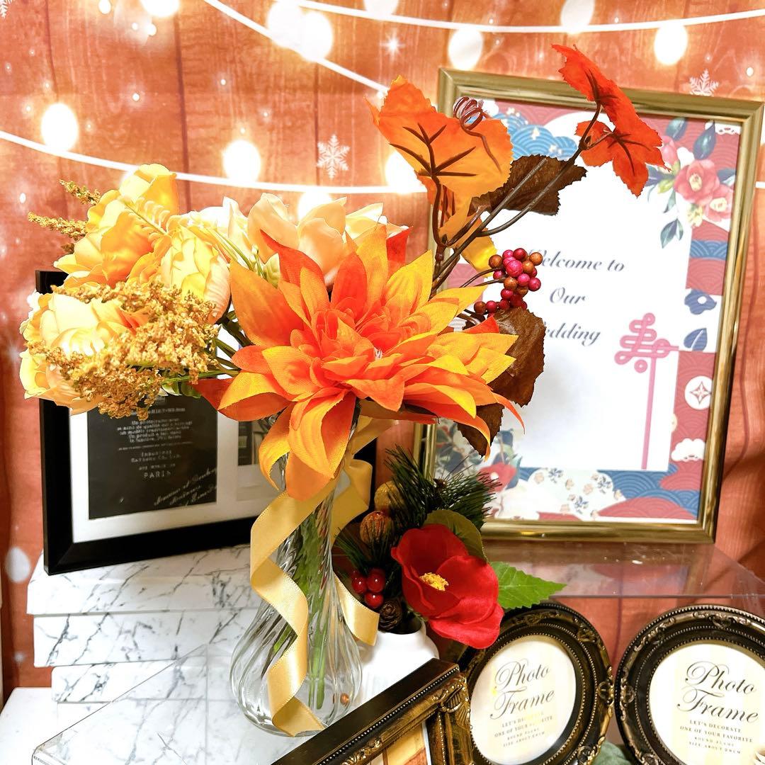 ガーデンウェディングに合わせ、緑と木を基調とされた秋っぽさが溢れた素敵なウェルカムスペース✨存在感のあるミールヘーデンとドライフラワーでオシャレな雰囲気を演出されています💐@kana_wd1020 さん、ありがとうございます！花嫁diy結婚式レポ当日レポ結婚