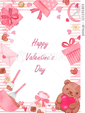 シームレスなバレンタインデーの背景 ２点セット：イラスト無料