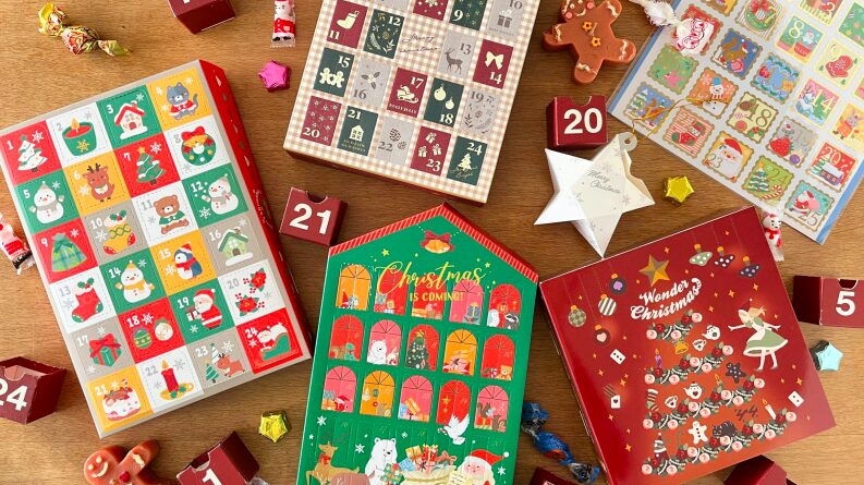 アドベントカレンダー用生地 クリスマス ◇ラスト１◇ サンタ&ルドルフ 手作り布製アドベントカレンダ