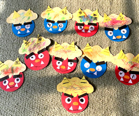 壁面飾り 鬼 節分 製作キット ⑨ 保育 壁面 おすすめ 節分 おに製作キット 8セット色は選べます♡保育園 幼稚園 豆まき お面 壁面 製作 -MIMI'S GALLERYminne byGMOペパボ 国内最大級のハンドメイド・手作り通販サイト