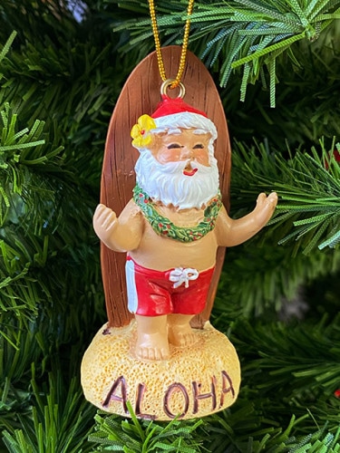 サーフィンサンタのオーナメント、カスタムネームオーナメント、クリスマスツリーのデコレーション、ユニークなホリデーギフト、パーソナライズされた記念品 オーナメント - Etsy 日本