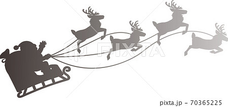 クリスマス サンタクロース トナカイ ソリ シルエットのイラスト素材70676033- PIXTA