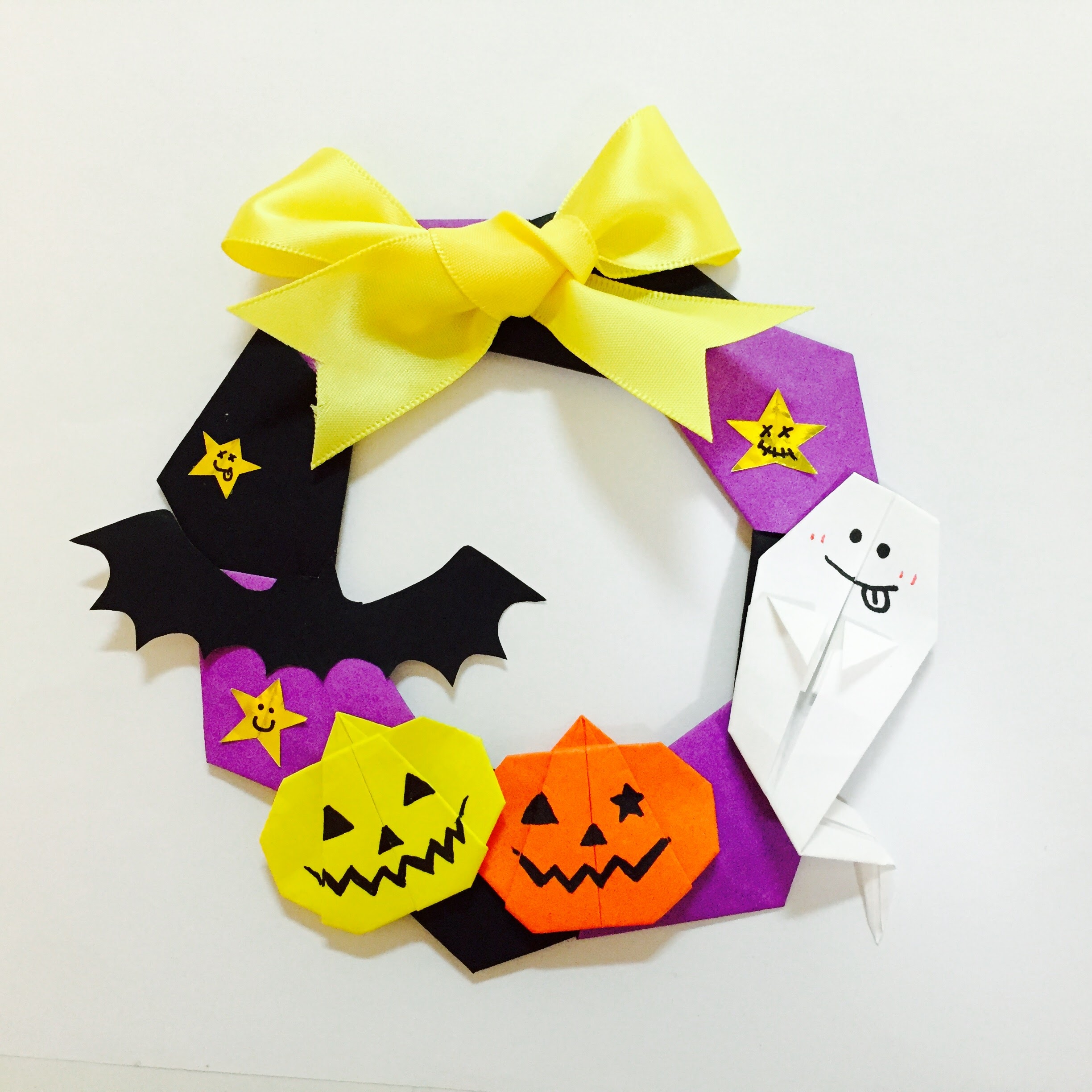 ハロウィンリース全部100均 ハロウィンリースの作り方