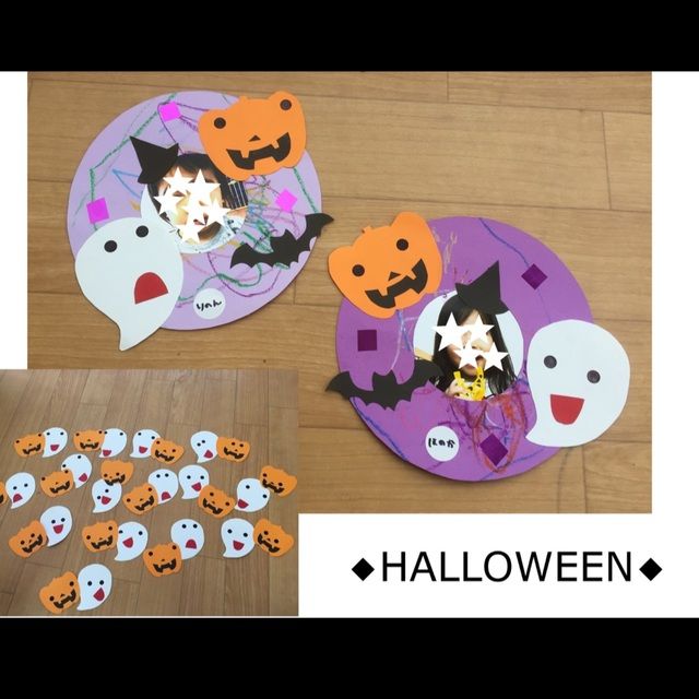 ハロウィン工作くるくる毛糸のおばけ