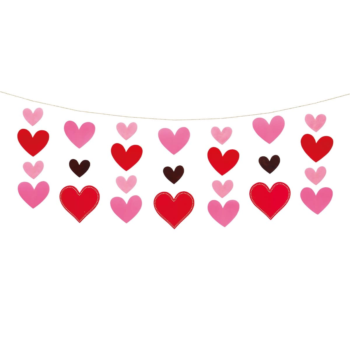 バレンタインハートバナー レッドとピンク グリッター バレンタインデー ハートガーランド バレンタインハートデコレーションハッピーバレンタインデーデコレーション バレンタインハートデコレーション