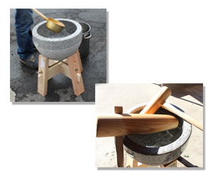 特売商品 餅つき道具セット3升用 石臼セット+ガス用蒸し器{セイロ2段}+杵{大人用2本、子供用2本} 蒸し布２枚付送料無料:山蔵屋Yahoo!ショップ - 通販 - Yahoo!ショッピング