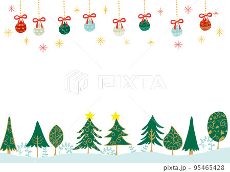 フリーイラストクリスマスツリーとプレゼントのフレームでアハ体験GAHAG著作権フリー写真・イラスト素材集 - GAHAG著作権フリー写真・イラスト素材集