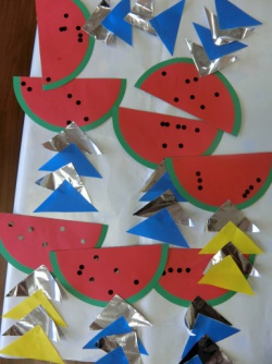 折り紙七夕セット笹星スイカ夏壁面飾り施設病院保育園