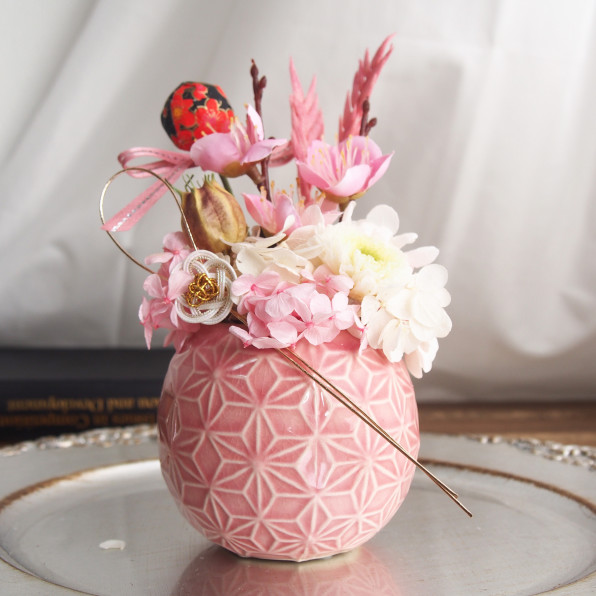 ひな祭りのフラワーアレンジメント-Blog de la PIVOINE