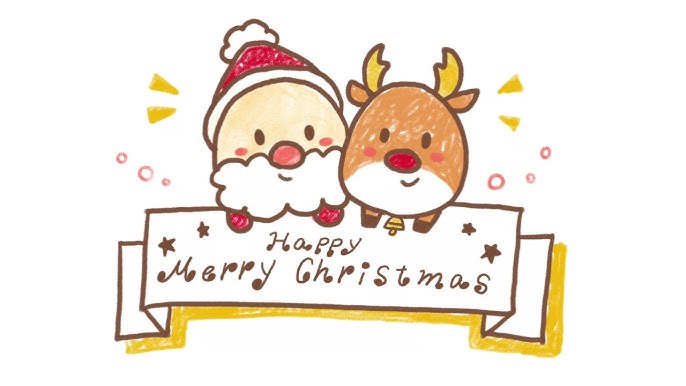 メリークリスマス！かわいいサンタクロース：イラスト無料