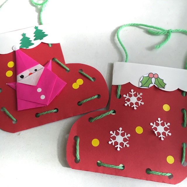 綿棒でクリスマスツリーせいさくっと