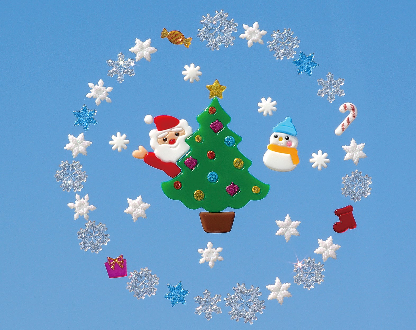 窓に貼るシールぷにぷにクリスマスTikTok