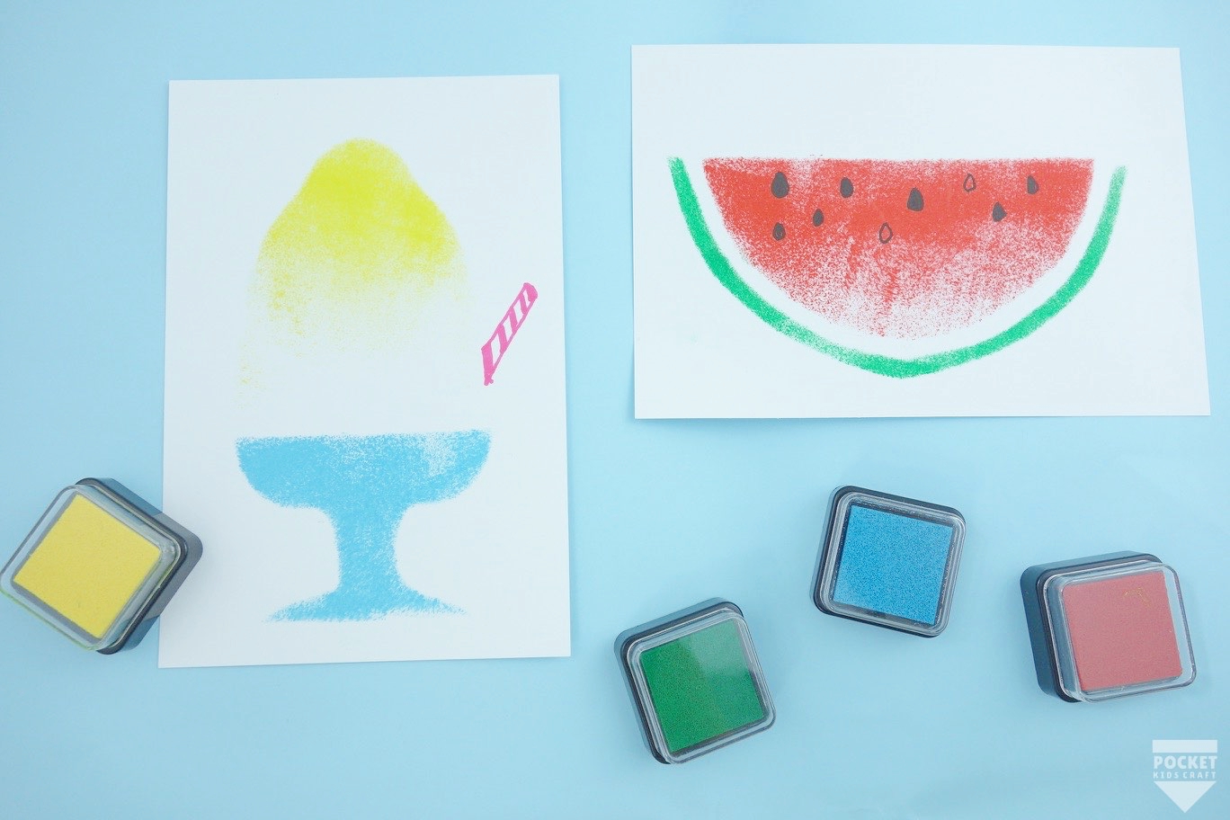 貼り絵の「 暑中見舞い 」を子供と作ろう！ 簡単工作・小学生向け