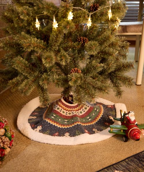 niko andクリスマスツリー150㎝ オーナメントライトボア足隠し有