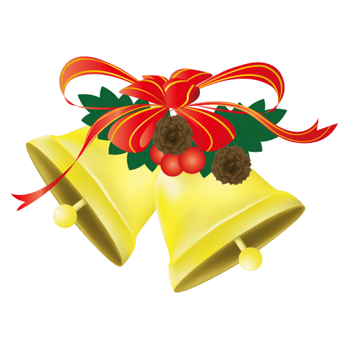 ベルとリボン付きのクリスマスリースのイラスト無料のフリー素材 イラストエイト