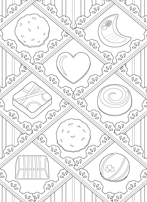 バレンタインのぬりえ素材ぬりえパーク