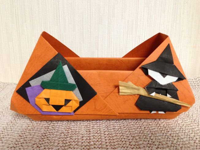折り紙 ハロウィンポチ袋 プレゼント お菓子入れ 匿名配送