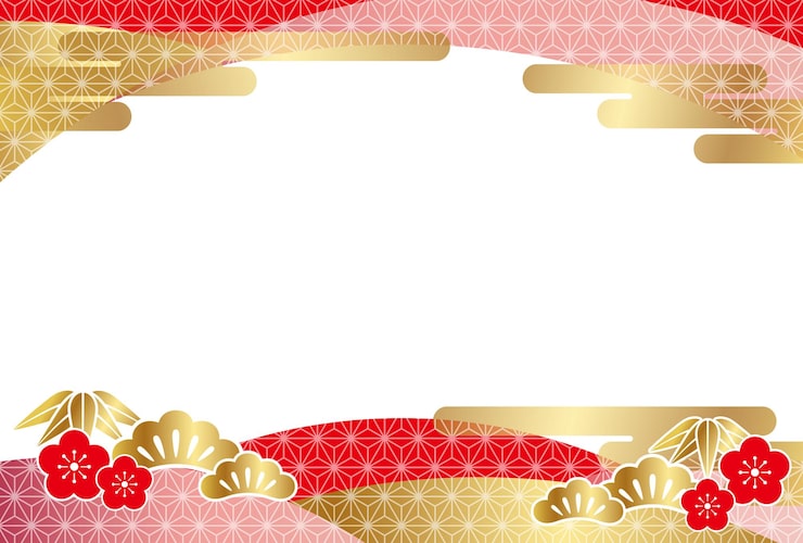 和風背景素材_正月用無料イラスト素材素材ラボ