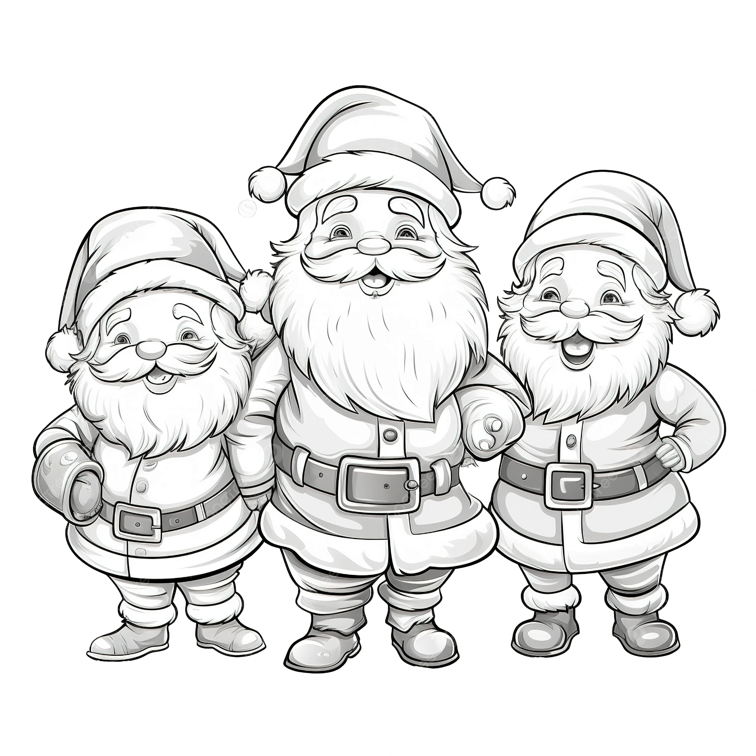 プレゼントを持ったサンタとトナカイの白黒イラストかわいい無料の白黒イラスト モノぽっと