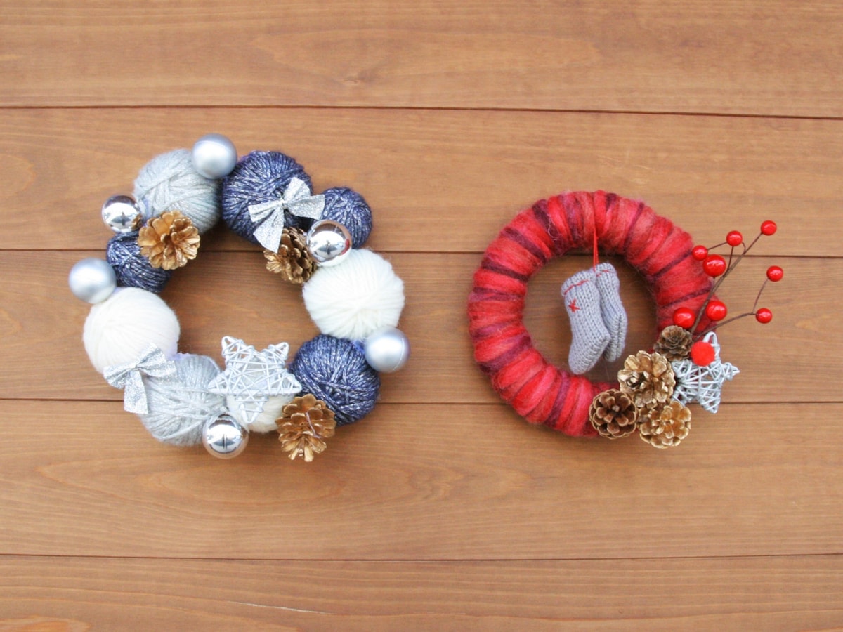 100均DIY ダイソー、セリアの材料で作るクリスマスリース クリスマスリース手作り クリスマスリース作り方 How to make aChristmas wreath. 如何制作圣诞花环