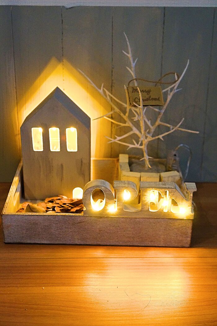 100均LEDライトで！冬を感じる☆大人可愛いインテリアライト♪ショップのアイデア暮らしニスタ
