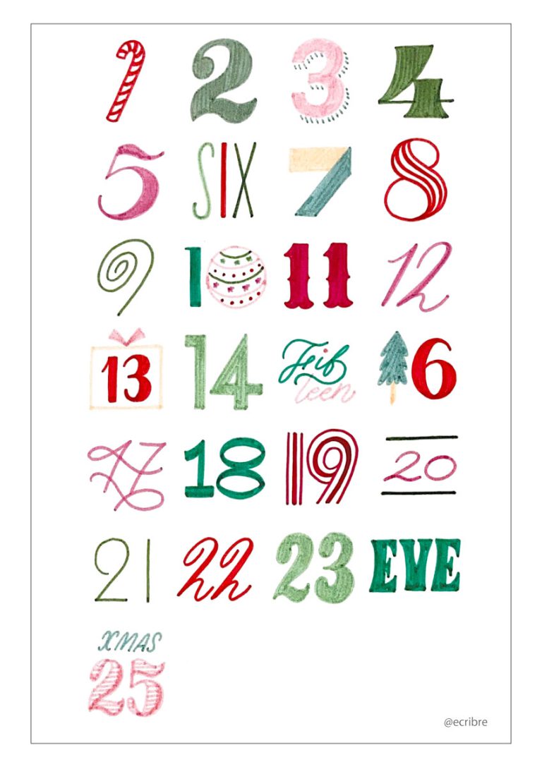 クリスマス アドベント カレンダー手描き要素ペンギン 25 日 25 北欧スタイルのポスターかわいい冬のイラスト カードポスター子供部屋の装飾保育園アートPremiumベクトル素材